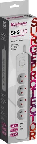 Listwa Zasilająca Przedłużacz z 3xUSB z Włącznikiem Antyprzepięciowa 1,5m na Arena.pl