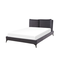 Łóżko welurowe 140 x 200 cm ciemnoszare MELLE