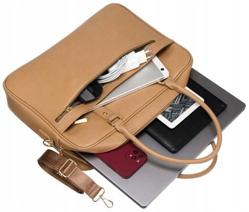 torba biznesowa ze skóry ekologicznej ze wzorem imitującym skórę węża na Arena.pl