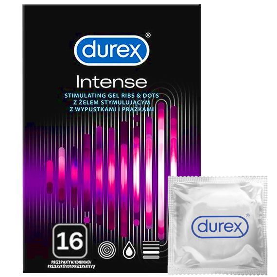 DUREX INTENSE prezerwatywy potęgujące orgazm z wypustkami i prążkami 16 szt zdjęcie 1