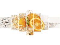 70CM 160CM ZEGAR 7 ELEME POMARAŃCZA WODZIE DRUK OBRAZ