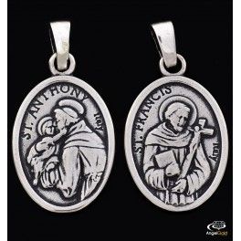 SREBRNY MEDALIK ŚW. FRANCISZEK ŚW. ANTONI PRÓBA SREBRA 925 na Arena.pl