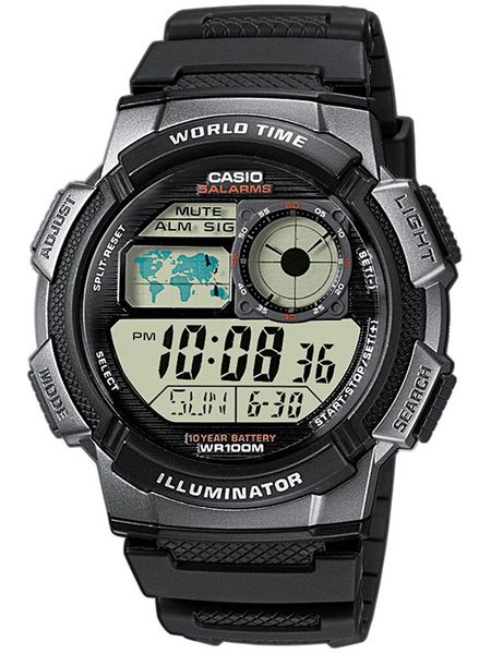 ZEGAREK MĘSKI CASIO AE-1000W 1BVDF (zd073g) - WORLD TIME zdjęcie 5