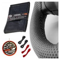 SKÓRZANY POKROWIEC NA KIEROWNICĘ PERFOROWANY SKÓRA DO OBSZYCIA OWIJKA