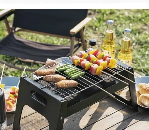 GRILL SKŁADANY TURYSTYCZNY NA KEMPING BBQ PRZENOŚNY WĘGLOWY DO OGRODU na Arena.pl