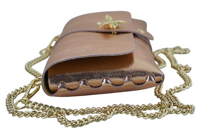 Torebka kopertówka metalizowana - Różowa pudrowa zdjęcie 5