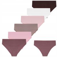 ZESTAW MAJTKI DAMSKIE FIGI BIKINI KOBIECE GŁADKIE KLASYCZNE 6-PAK MORAJ XL