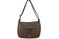 Pojemna torebka na ramię z kieszenią - Beżowa ciemna