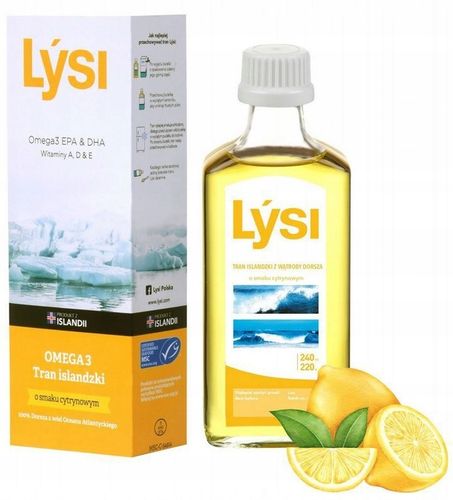 Lysi Tran islandzki cytrynowy omega-3 240 ml na Arena.pl