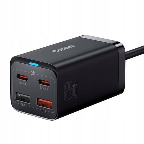 BASEUS SZYBKA ŁADOWARKA ZASILACZ LISTWA GAN3 4X USB-C USB-A 65W KABEL 1,5M na Arena.pl