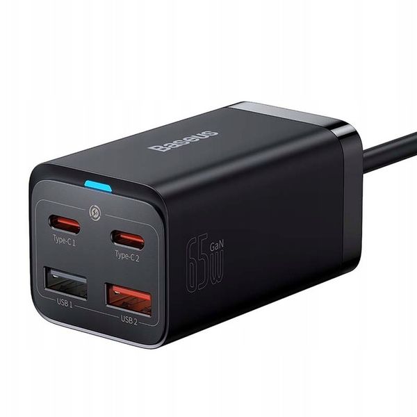 BASEUS SZYBKA ŁADOWARKA ZASILACZ LISTWA GAN3 4X USB-C USB-A 65W KABEL 1,5M zdjęcie 6