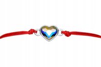 Srebrna bransoletka dla dziewczynki na sznurku sznurkowa serce srebro 925