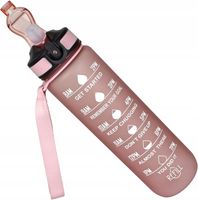 Bidon sportowy na wodę motywacyjny Miowi 1l Różowy