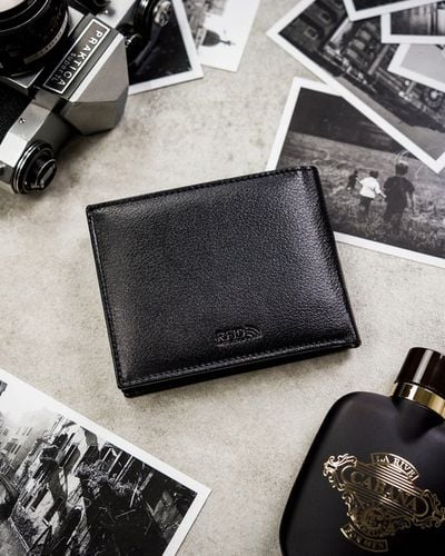 Portfel męski skórzany mały PETERSON ochrona RFID na karty pudełko prezent na Arena.pl