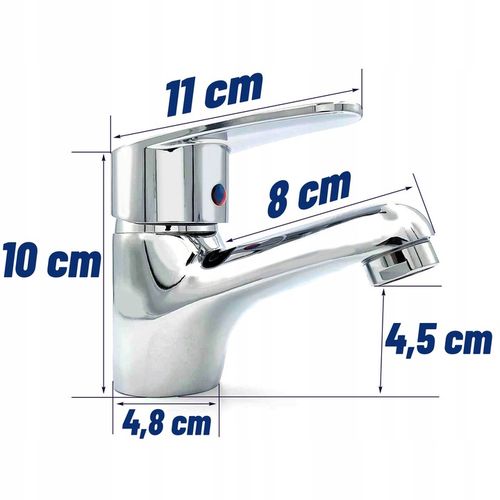 Bateria stojąca umywalkowa kran do umywalki zlewu chromowa niska nablatowa na Arena.pl
