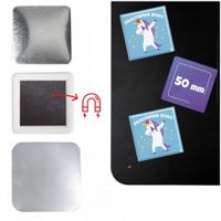 Zestaw do przypinek 50mm 50 szt. – magnesy 5x5 cm kwadratowe | komponenty