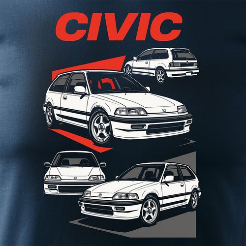 Koszulka z samochodem Honda Civic 4 IV legend męska granatowa REGULAR XL na Arena.pl