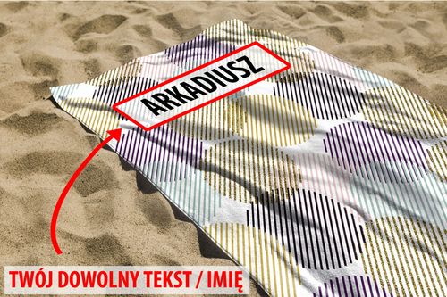 RĘCZNIK Kolorowe okręgi z twoim dowolnym tekstem 130x75cm 031F na Arena.pl