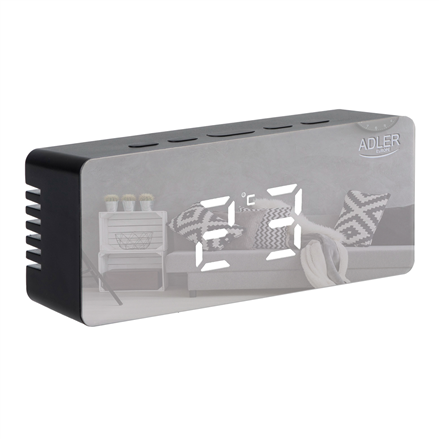 Adler | AD 1189B | Alarm Clock | W | Black | Alarm function zdjęcie 2