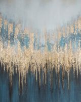 Obraz ręcznie malowany abstrakcja glamour 80X100 granatowy+złoty