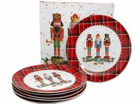 6 x Talerz Świąteczny Komplet Talerzy Zestaw Boże Narodzenie Święta