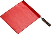 Flaga sędziowska czerwona stal nierdzewna uchwyt gąbkowy profesjonalna