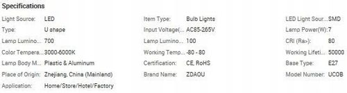 Żarówka LED 5w 3u COB 700 lm BIAŁA CIEPŁA 3000K na Arena.pl