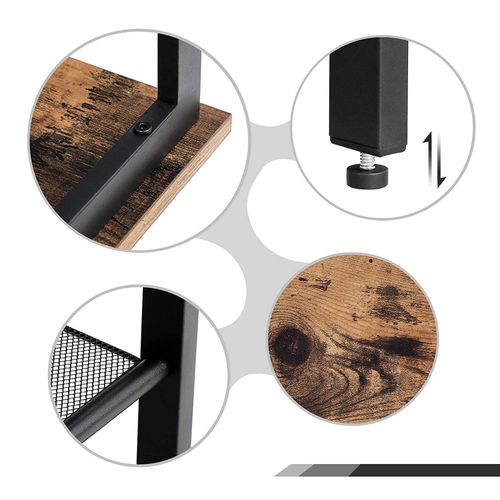 Stolik szafka nocna 40x40 cm zestaw rustykalny brąz loft stal czarna na Arena.pl