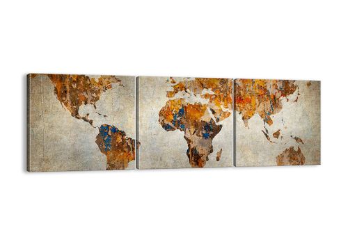 Obraz Na Płótnie - Mapa Kontynent - 90X30 Cm - Ca90X30-2783 na Arena.pl