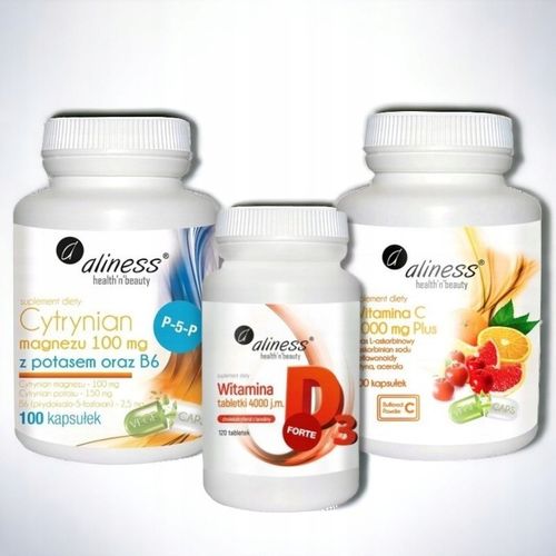 Aliness Witamina C 1000 + D3 4000 IU + Cytrynian Magnezu Potas B6 + GRATIS! na Arena.pl
