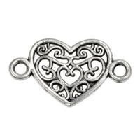 Zawieszka łącznik SERCE serduszko 12x21mm platyna 1szt.