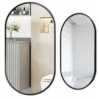 DUŻE LUSTRO OWALNE Industrialne ŁAZIENKOWE SALON SYPIALNIA CZARNE 75x40 CM