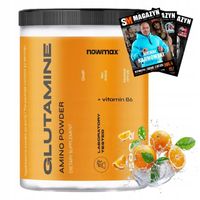 nowmax L-GLUTAMINE L GLUTAMINA 500g PROSZEK REGENERACJA BUDOWA MIĘŚNI