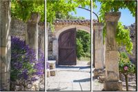 60 90CM OBRAZ 3 ELEM STARE OPACTWO ST HILAIRE DRUK PŁÓTNO RAMA