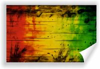 Fototapeta PREMIUM STRUKTURA ZMYWALANA POD WYMIAR flaga rasta na drewnie