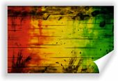 Fototapeta PREMIUM STRUKTURA ZMYWALANA POD WYMIAR flaga rasta na drewnie