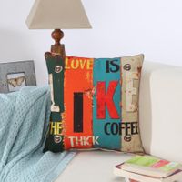 Poszewka na poduszkę z napisami Love Coffee 45x45cm