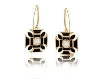 kolczyki z krzyżem maltańskim z kolekcji maltese (p23/jes/29/1au)