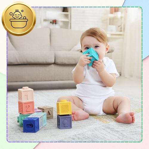 miękkie kreatywne klocki sensoryczne dla niemowląt dzieci funkcja gryzaka na Arena.pl