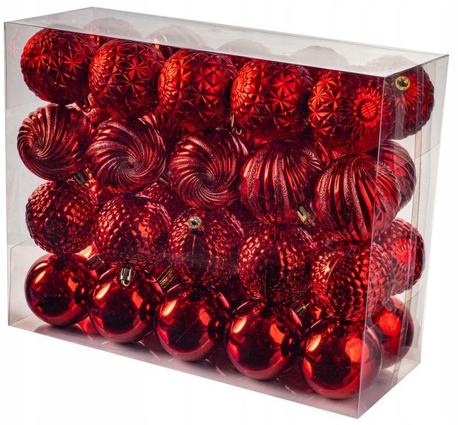 BOMBKI NIETŁUKĄCE CHOINKOWE wzory 6 cm 40 szt ZESTAW BOMBEK zdjęcie 9