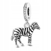 Zawieszka SREBRO 925 Charms Koralik Zebra