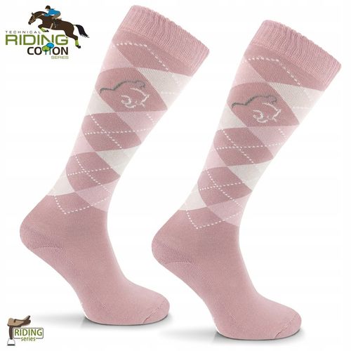 Wygodne bawełniane skarpety do jazdy konno w romby Comodo 80% bawełny 35-38 na Arena.pl