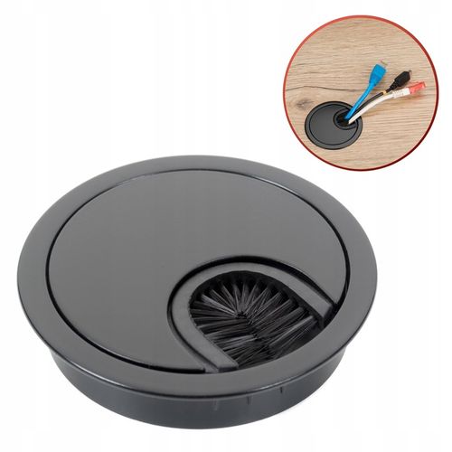 PRZEPUST KABLOWY METALOWY CZARNY OKRĄGŁY FI 60 MM PRZELOTKA BIURKA NA na Arena.pl