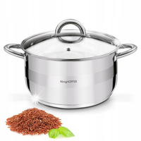 GARNEK DUŻY Indukcja GAZ POKRYWKA Stalowy Konighoffer Faro 9,2 l 28 cm