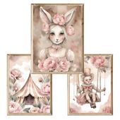 Zestaw trzech plakatów dla dzieci Circus Girl