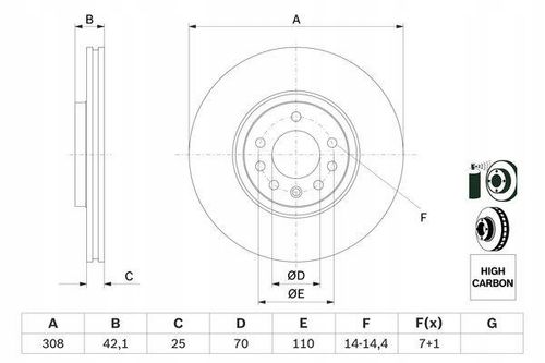 TARCZA HAM PRZOD 308X25 V BOSCH na Arena.pl