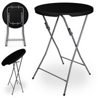 STÓŁ STOLIK SKŁADANY CATERINGOWY KOKTAJLOWY BAROWY WYSOKI BANKIETOWY CZARNY