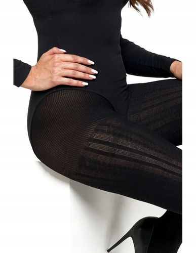 RAJSTOPY CZARNE MATOWE CLARA2 BEZPALCOWE DAMSKIE WZÓR PASKI 90 DEN MORAJ R2 na Arena.pl