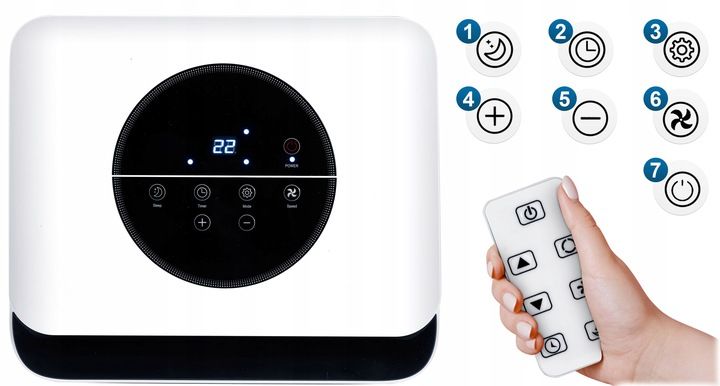 Klimatyzator Przenośny 2,9kW WiFi Osuszacz 40m2 26l BD-580 zdjęcie 9