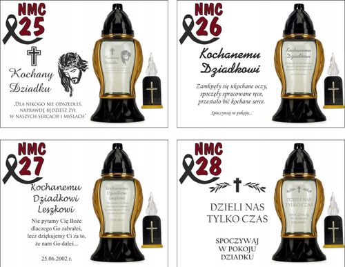 Ozdobny Znicz z Twoim grawerem Napisem Personalizowany dla dziadka na Arena.pl